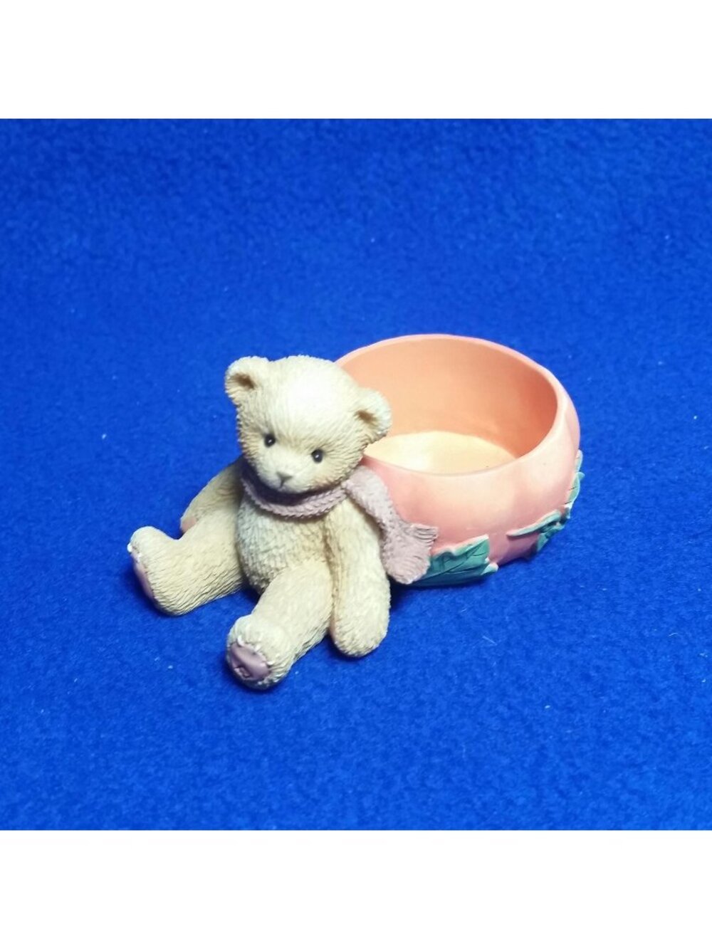 Cherished Teddies Pumpkin Tealight Candle Holder Enesco 470333 Avon Cake Topper
